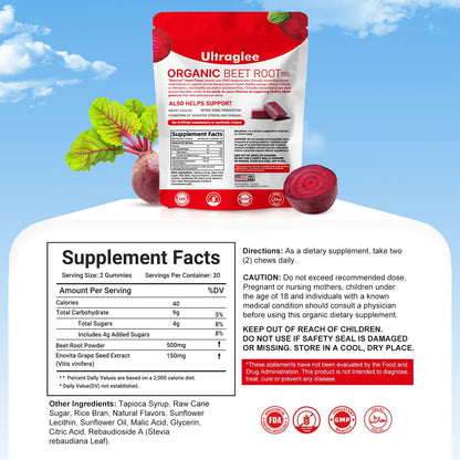 Ultraglee Beetsroot Heart supplement label details