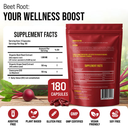 Merry Vita 180 vegan capsules bottle side view