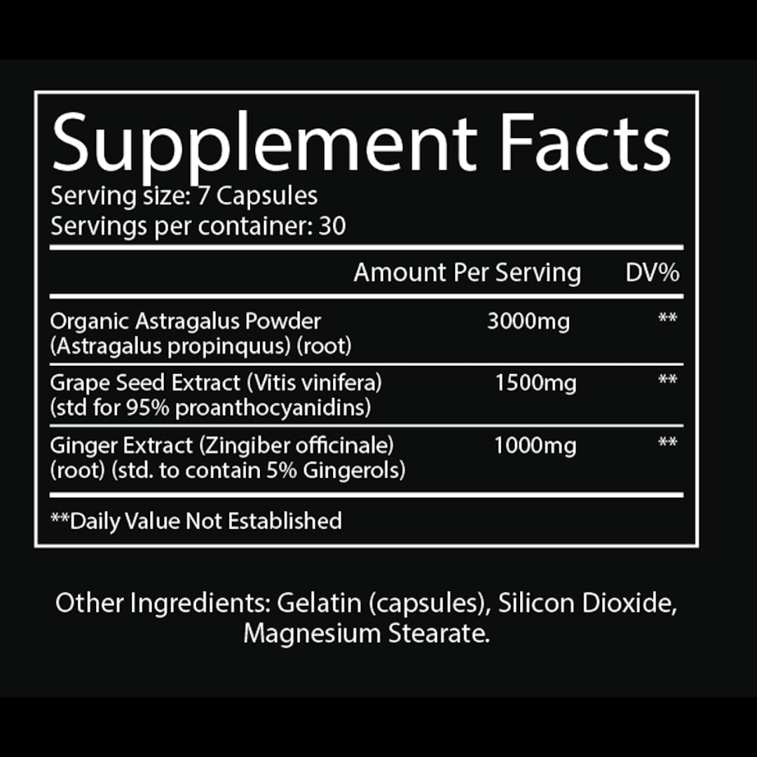 Detailed ingredient list on the side of the bottle