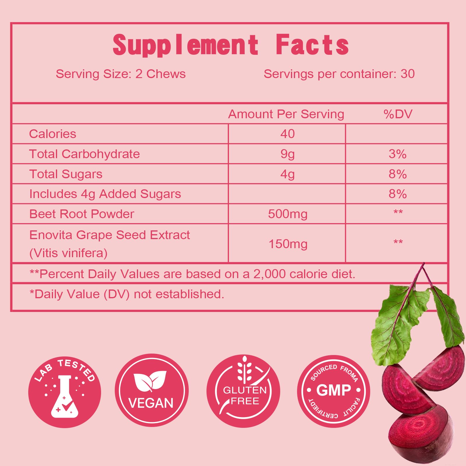 Central Park Morning beetroot and grape seed soft chews texture