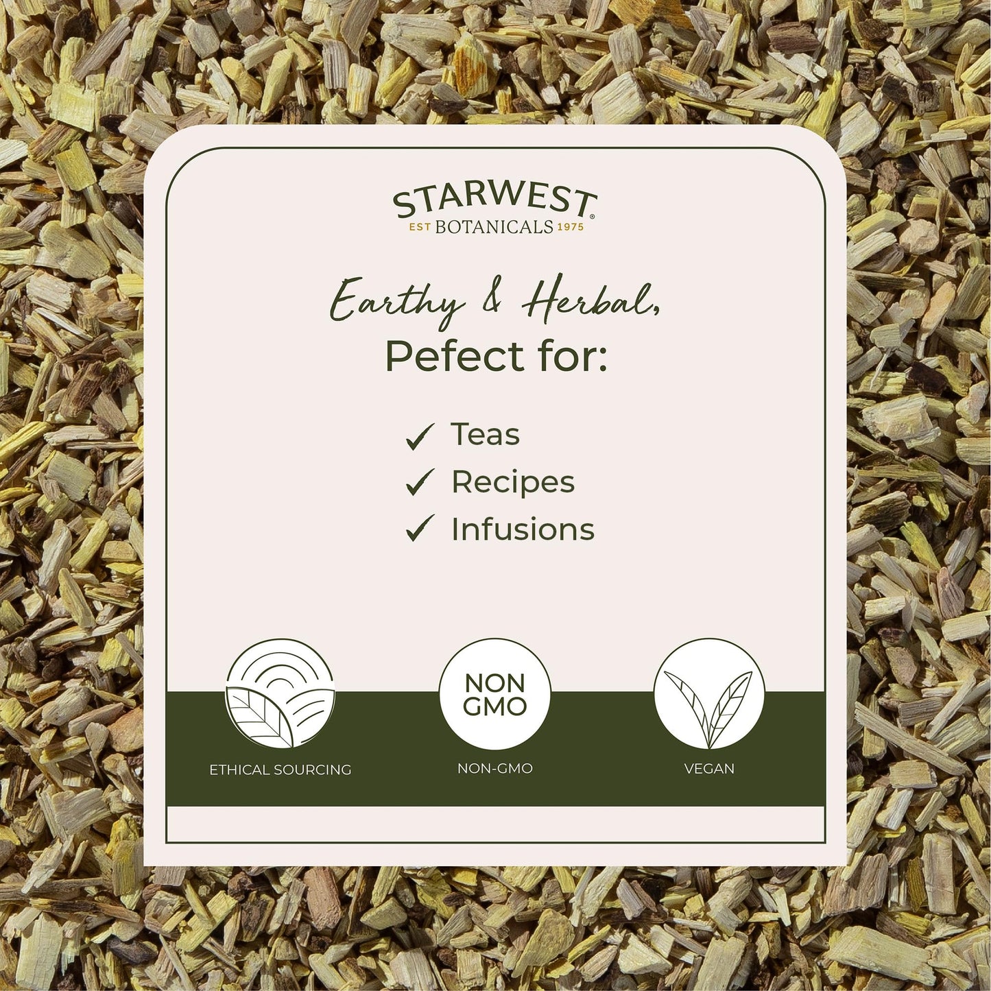 Back label of Starwest Botanicals Oregon Grape Root showing ingredients