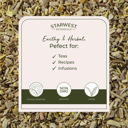 Back label of Starwest Botanicals Oregon Grape Root showing ingredients