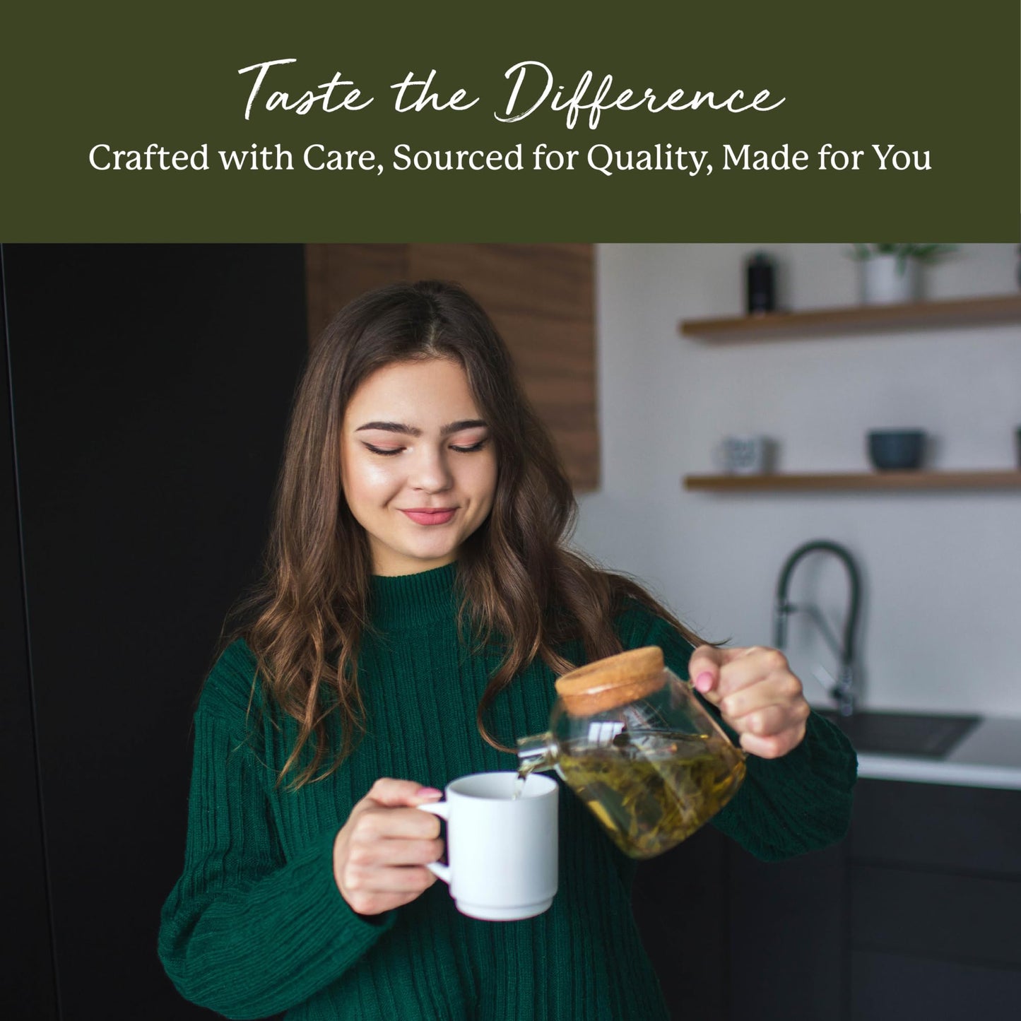 Preparation of Oregon Grape Root herbal tea in a glass cup