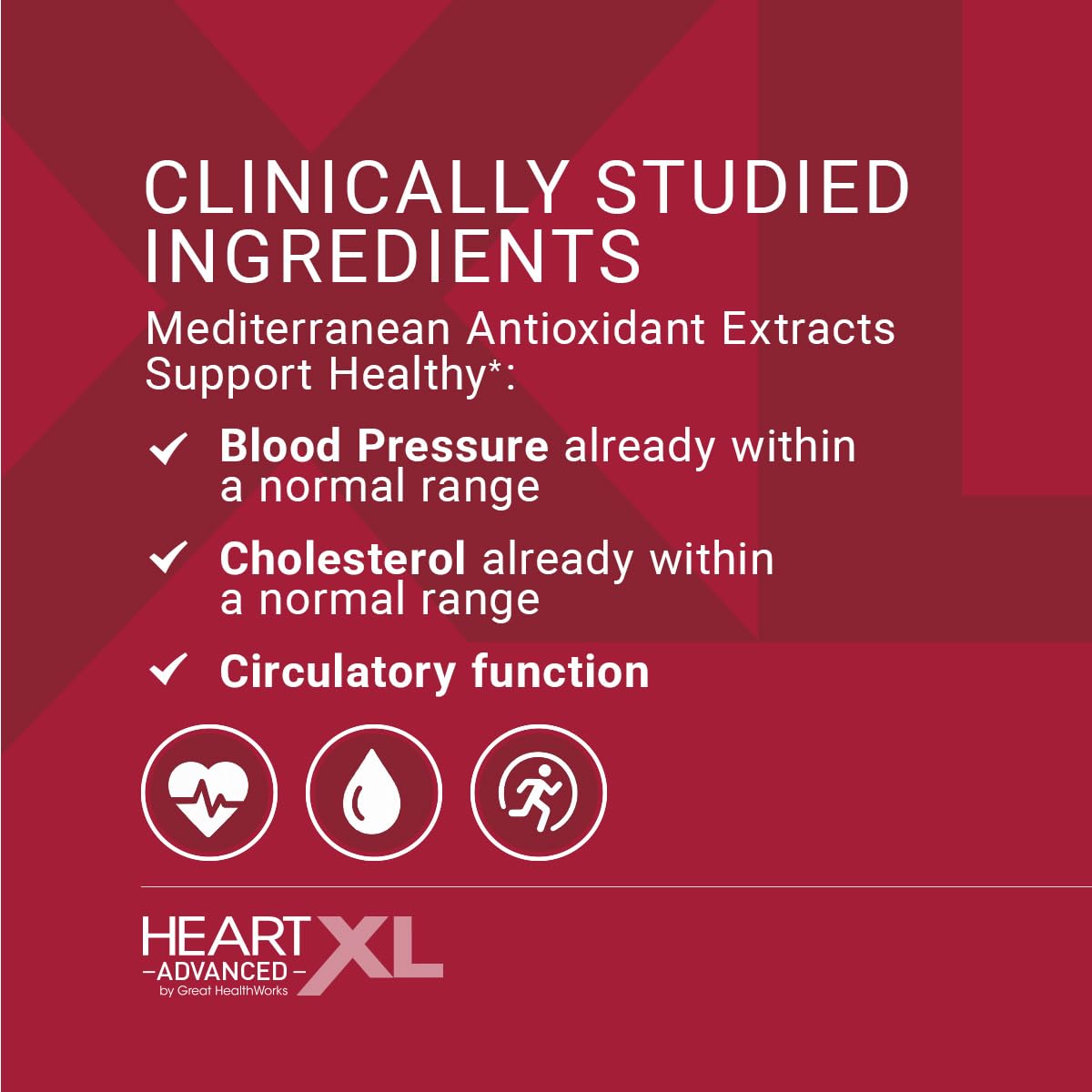 Side view of OmegaXL HeartXL Advanced supplement container