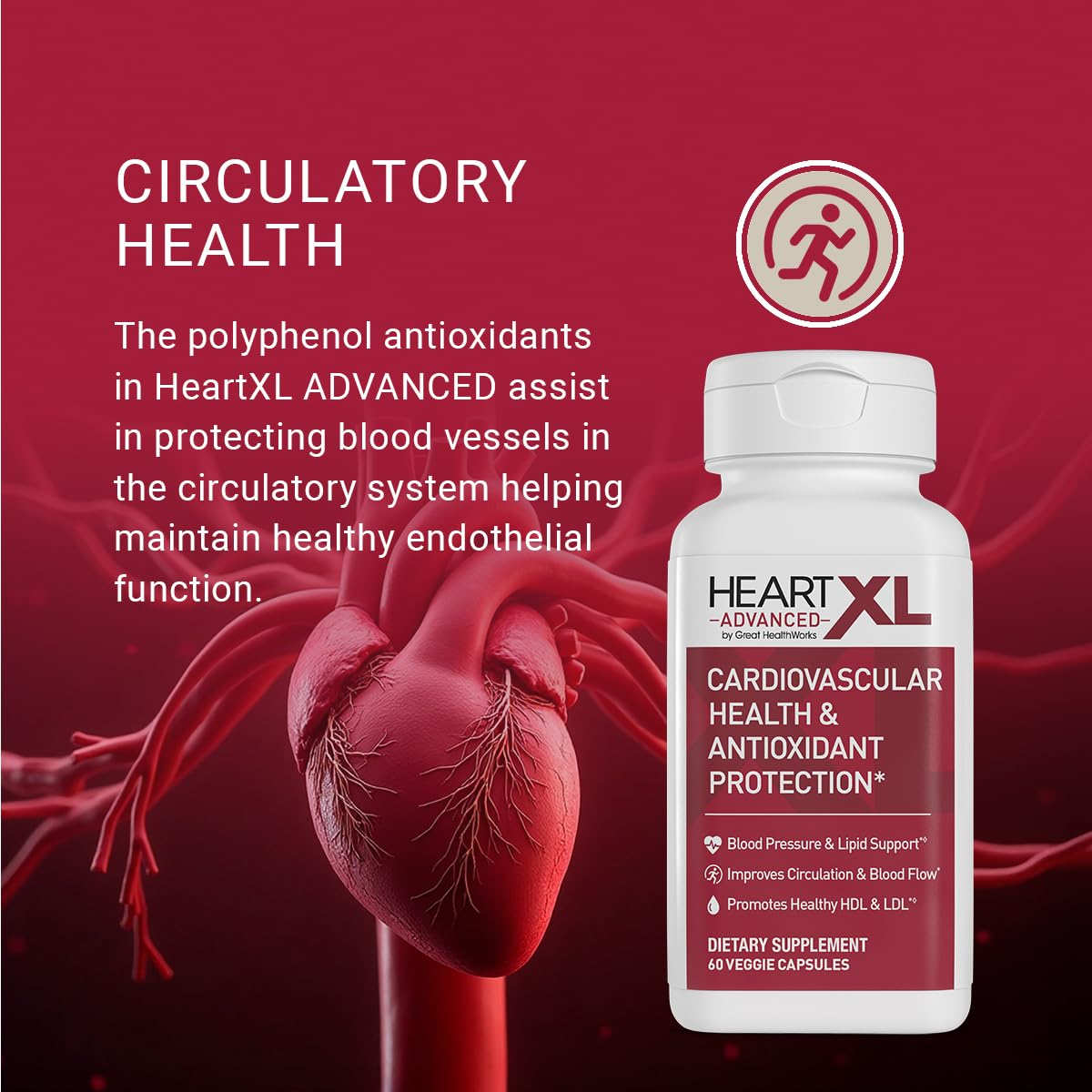 HeartXL Advanced Mediterranean heart health supplement label details