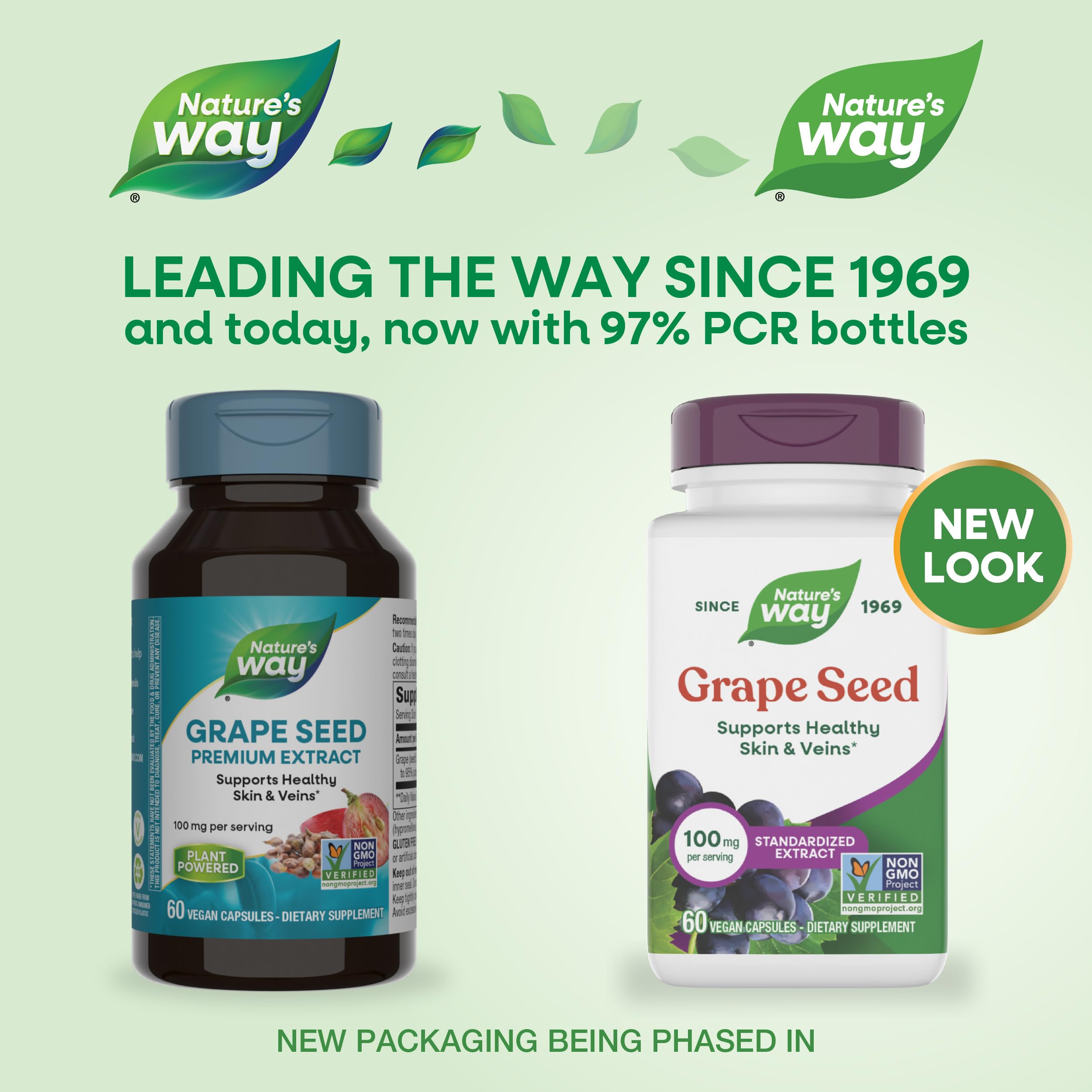 Supplement Facts Label For Nature's Way Grape Seed Extract Showing 100 Milligrams