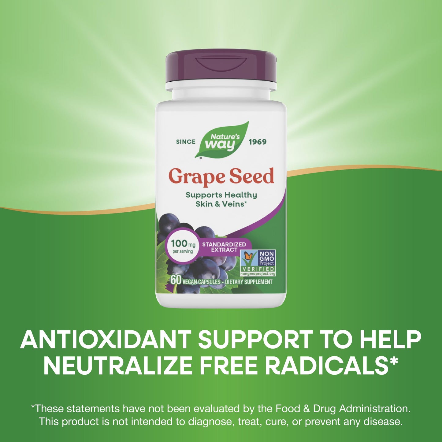 Nature's Way Non GMO Project Verified Grape Seed Extract Packaging Detail