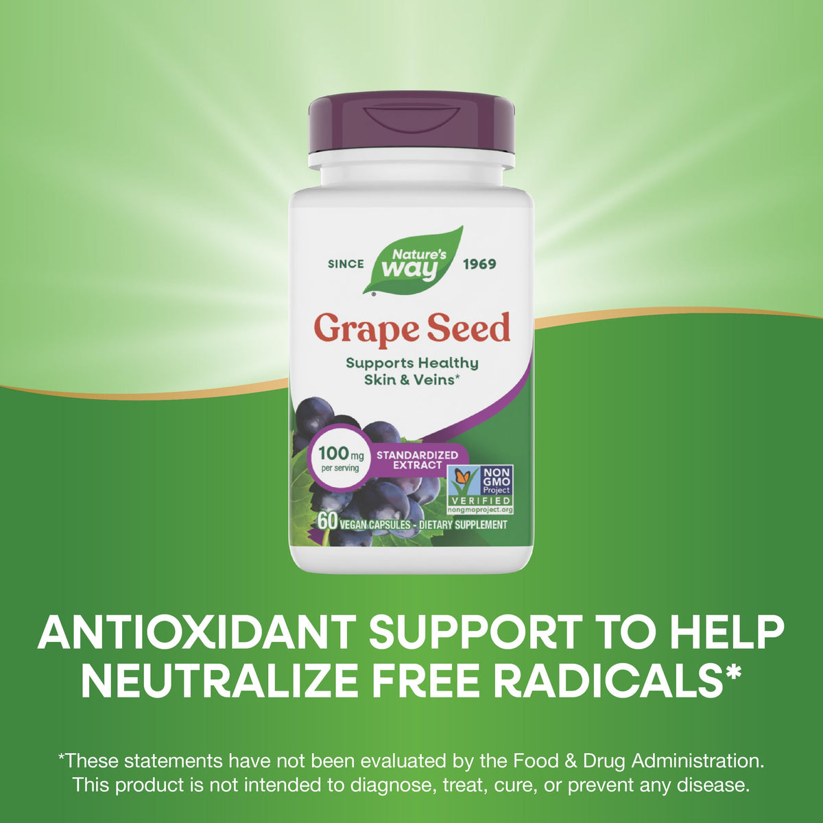Nature's Way Non GMO Project Verified Grape Seed Extract Packaging Detail