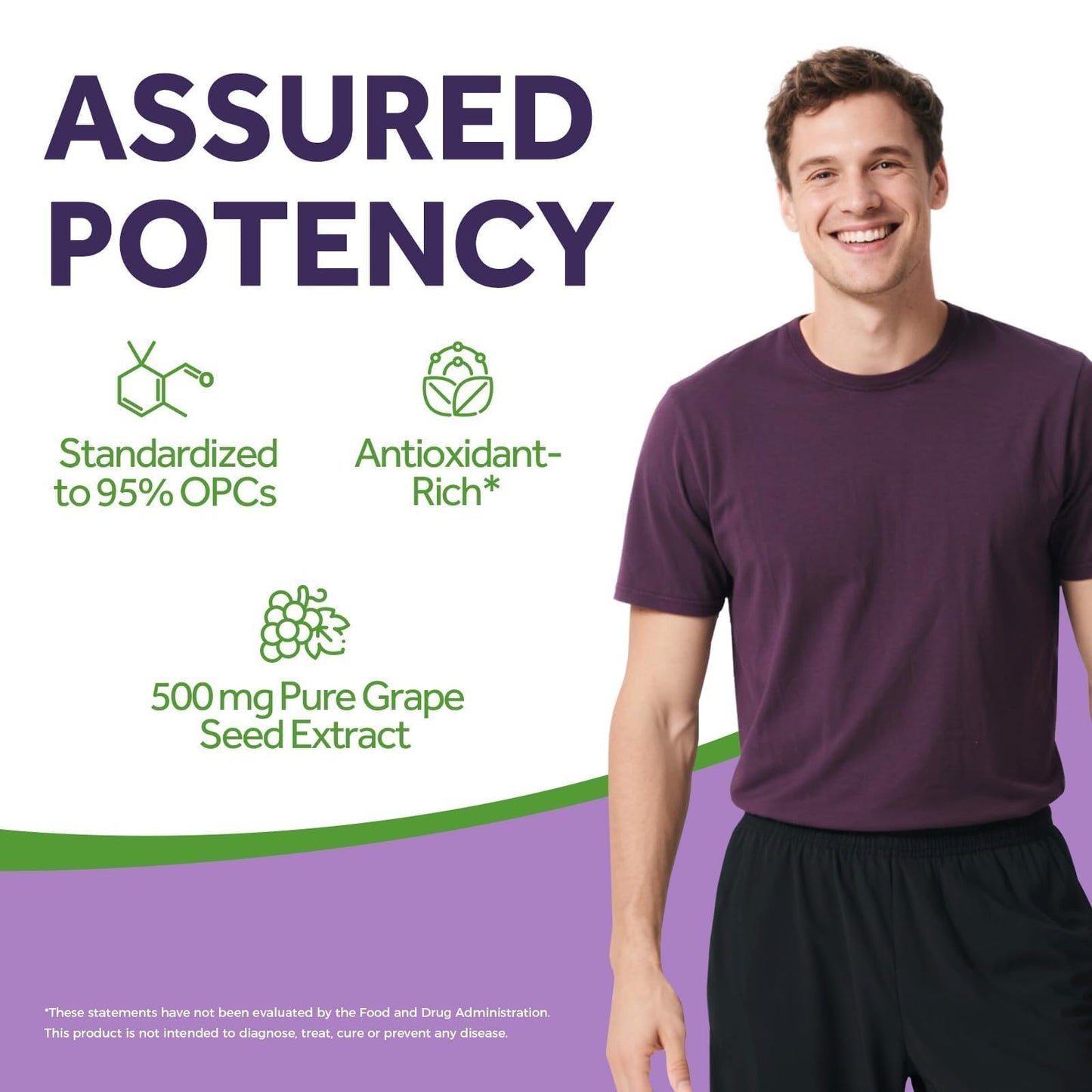 Top view of vegan grape seed extract capsules bottle