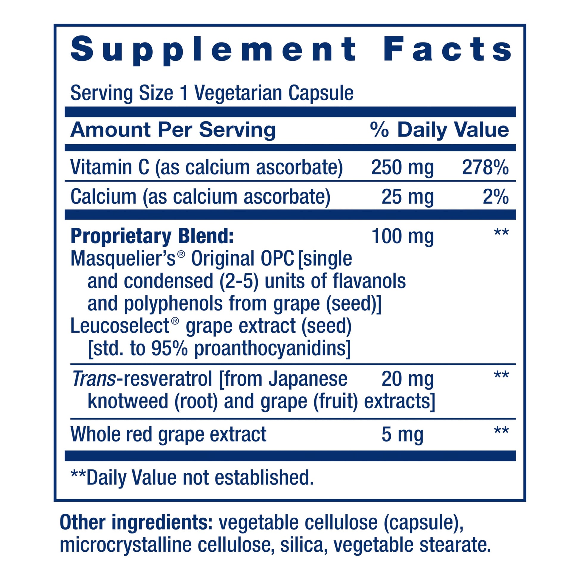 Life Extension Grapeseed Extract vegetarian capsules close up