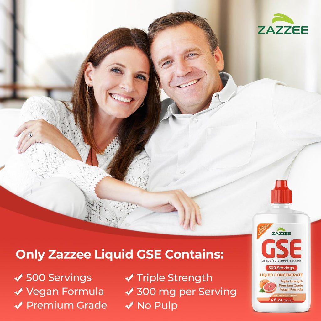 Top view of Zazzee Grapefruit Seed Extract 4 fluid ounce bottle