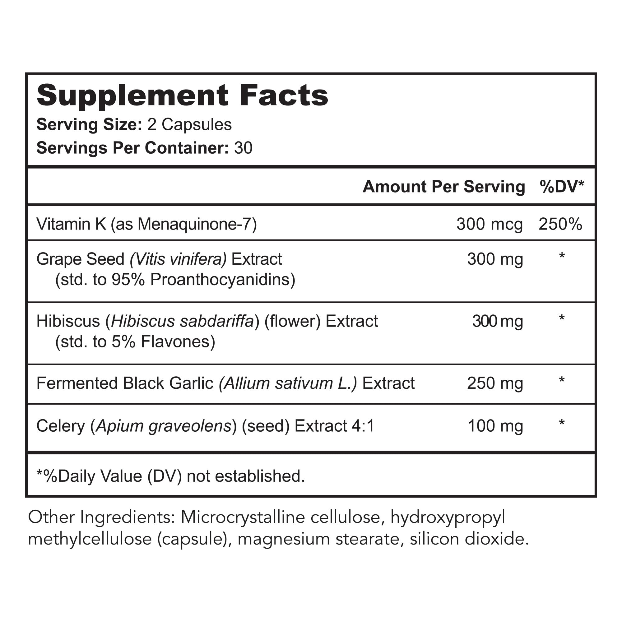Bright Naturals Vaso Calm label showing ingredients and capsules