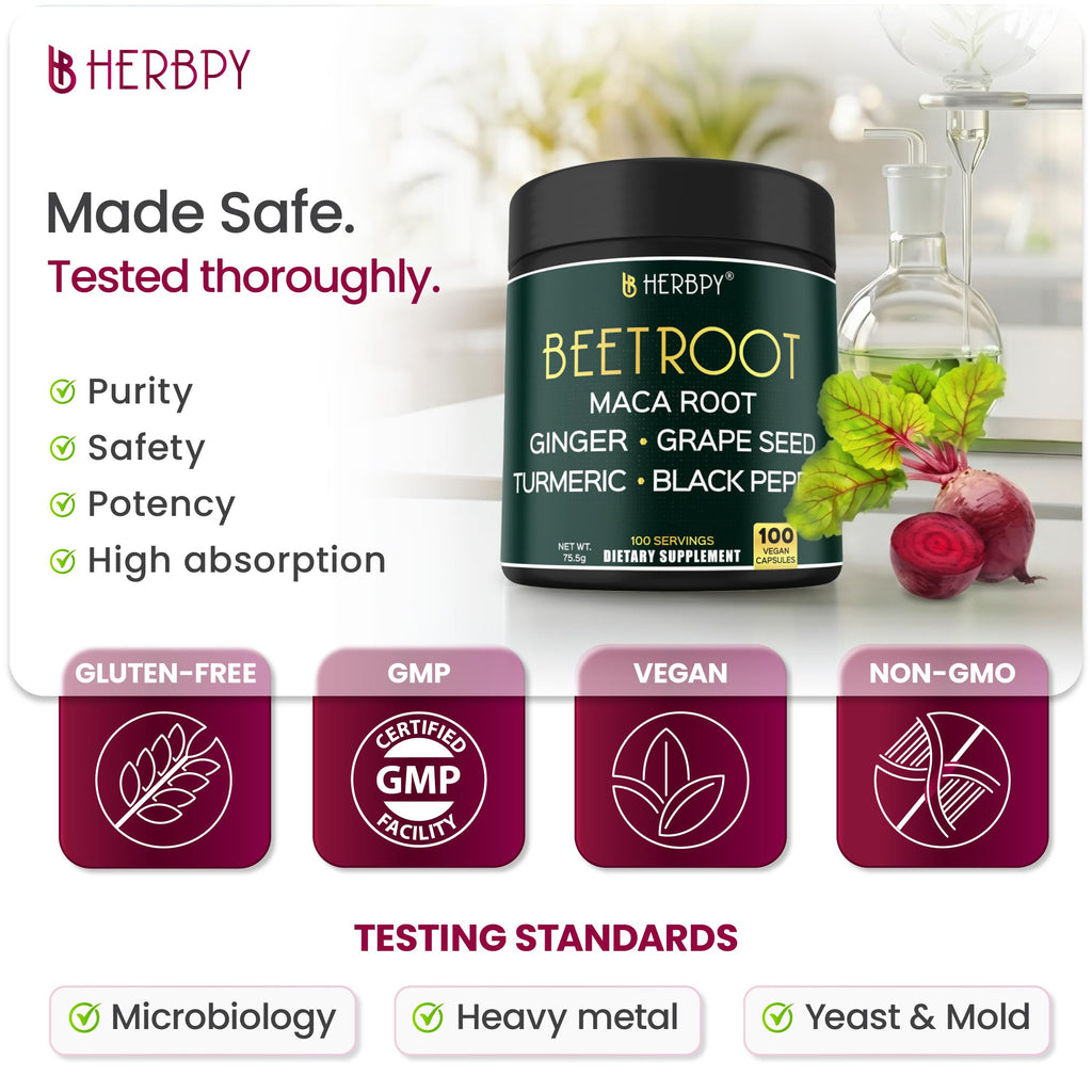 Top view of Herbpy 100 count dietary supplement bottle