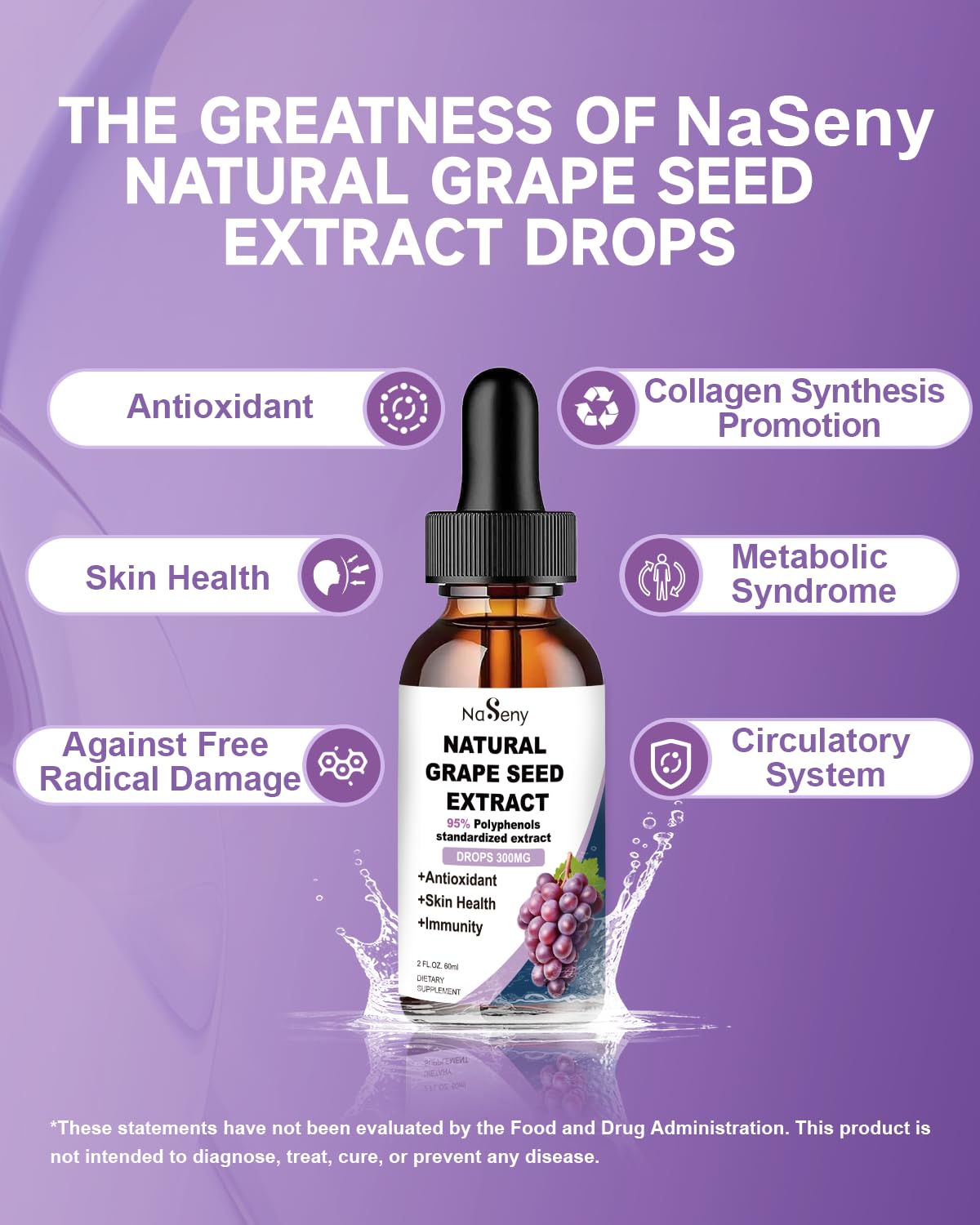 NaSeny dietary supplement liquid tincture glass bottle