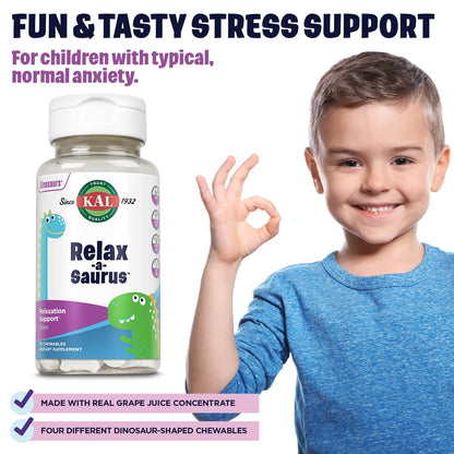 Dinosaur shaped grape chewable tablets for children stress relief