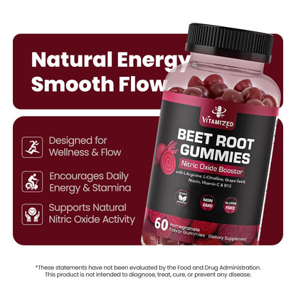 Vitamized Beet Root heart health supplement nutrition facts label
