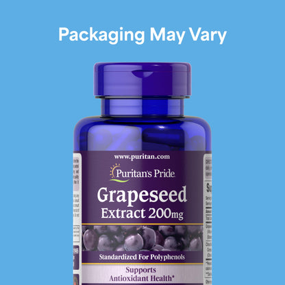 Puritan's Pride Grapeseed Extract 120 capsules bottle label