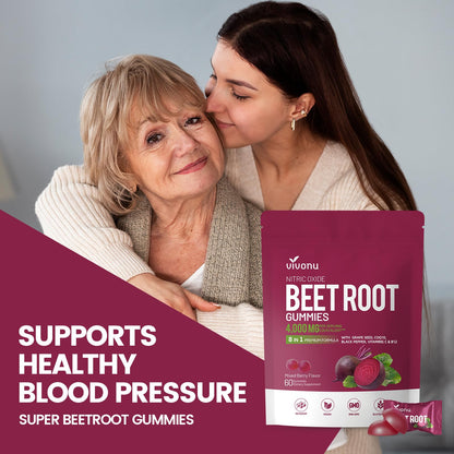 Lifestyle shot of VivoNu beetroot supplements for heart health