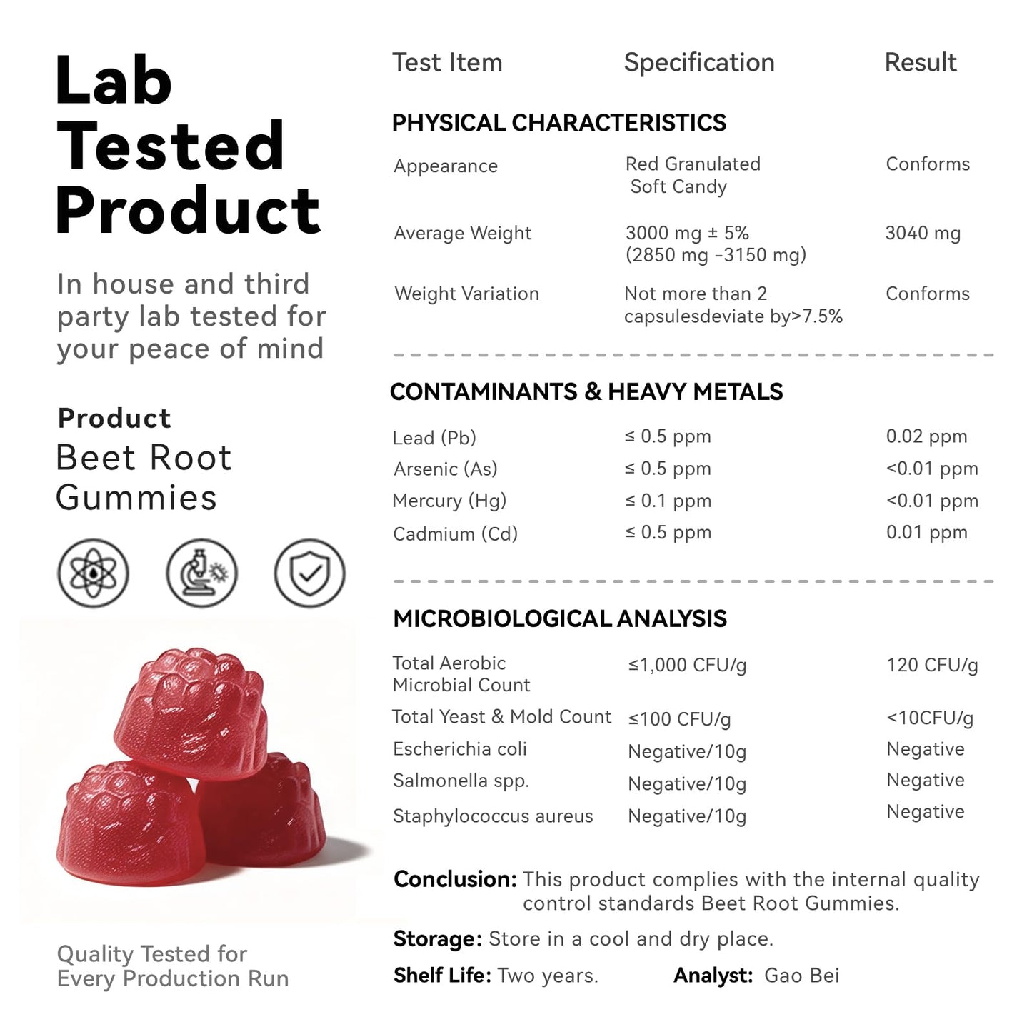 Imatchme Beet Root Gummies 60 count label details