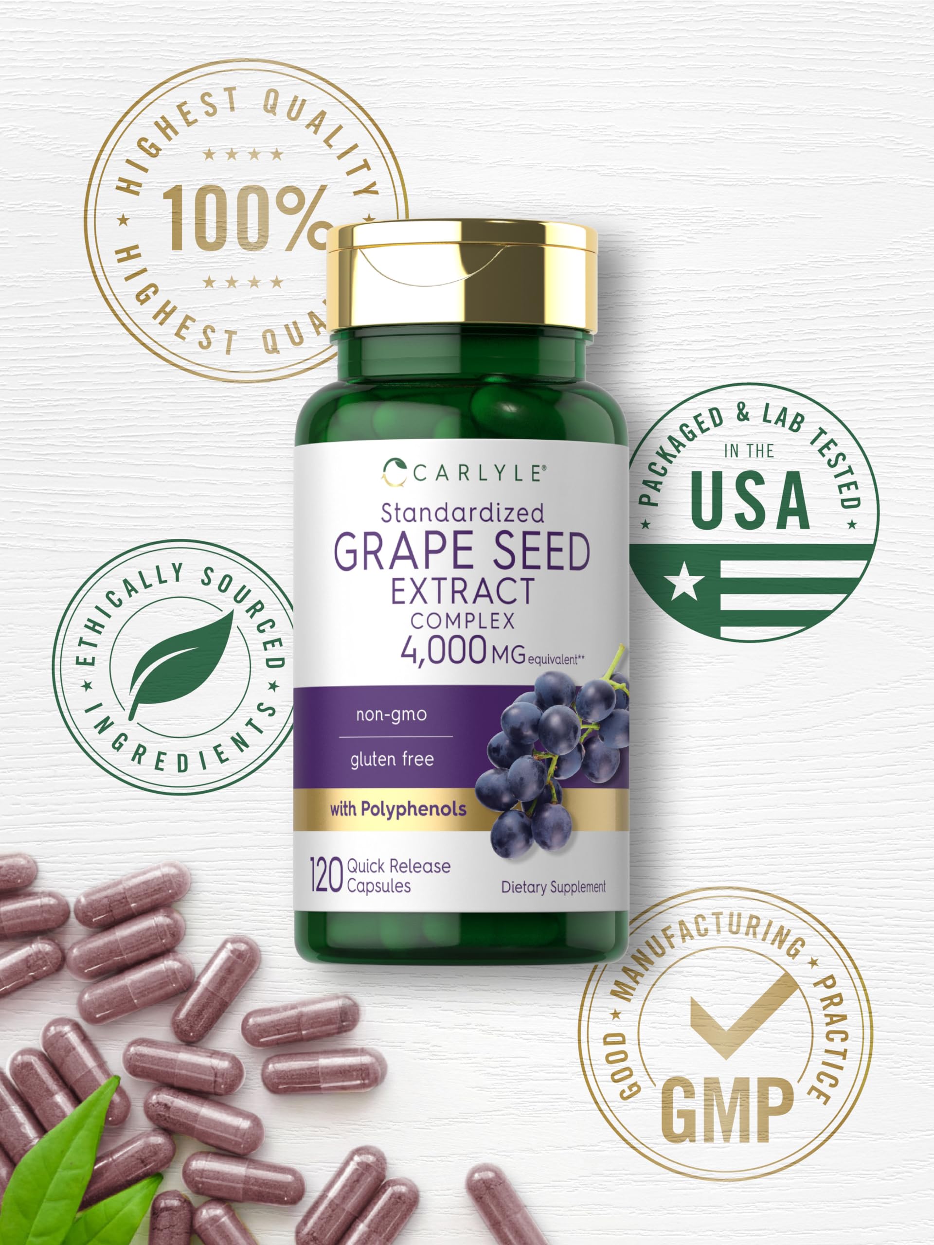 Carlyle Grape Seed Extract 4000mg potency details