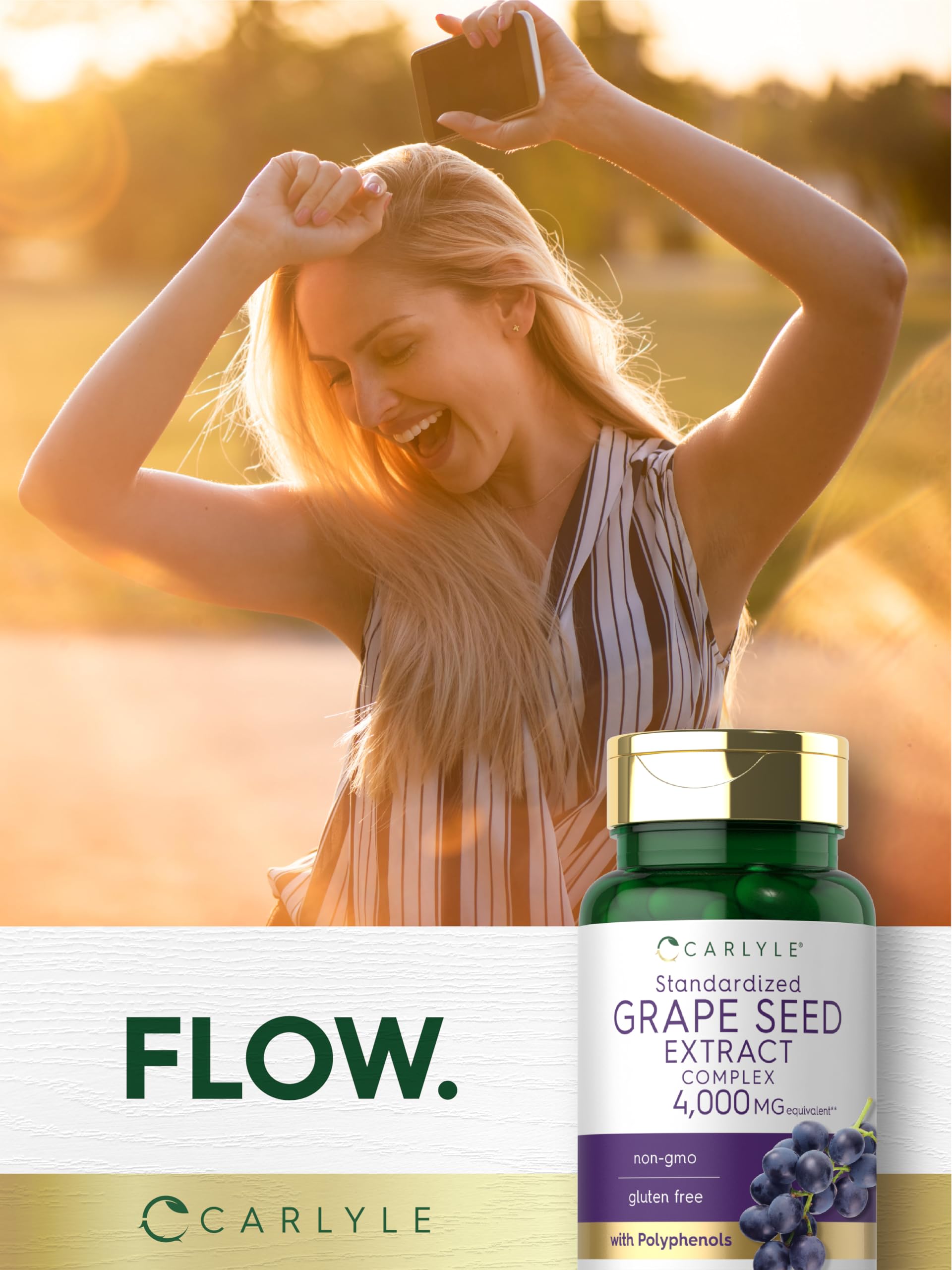 Carlyle Grape Seed Extract 120 capsules count label