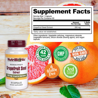 NutriBiotic Grapefruit Seed Extract vegan capsule detail