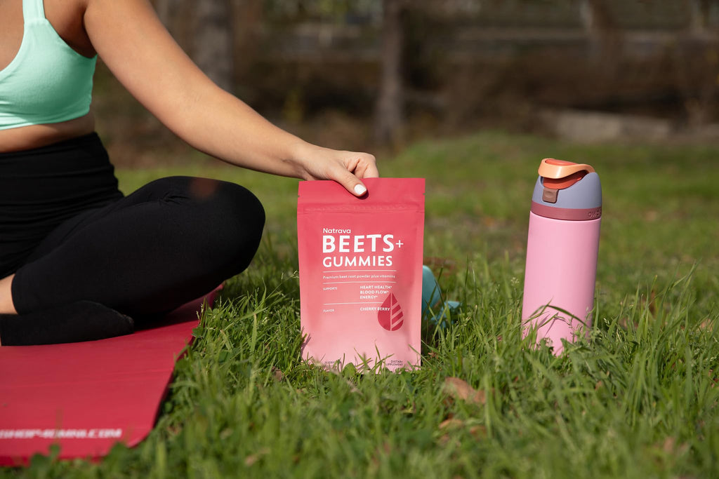 Lifestyle shot of Natrava Beets Plus for energy and wellness