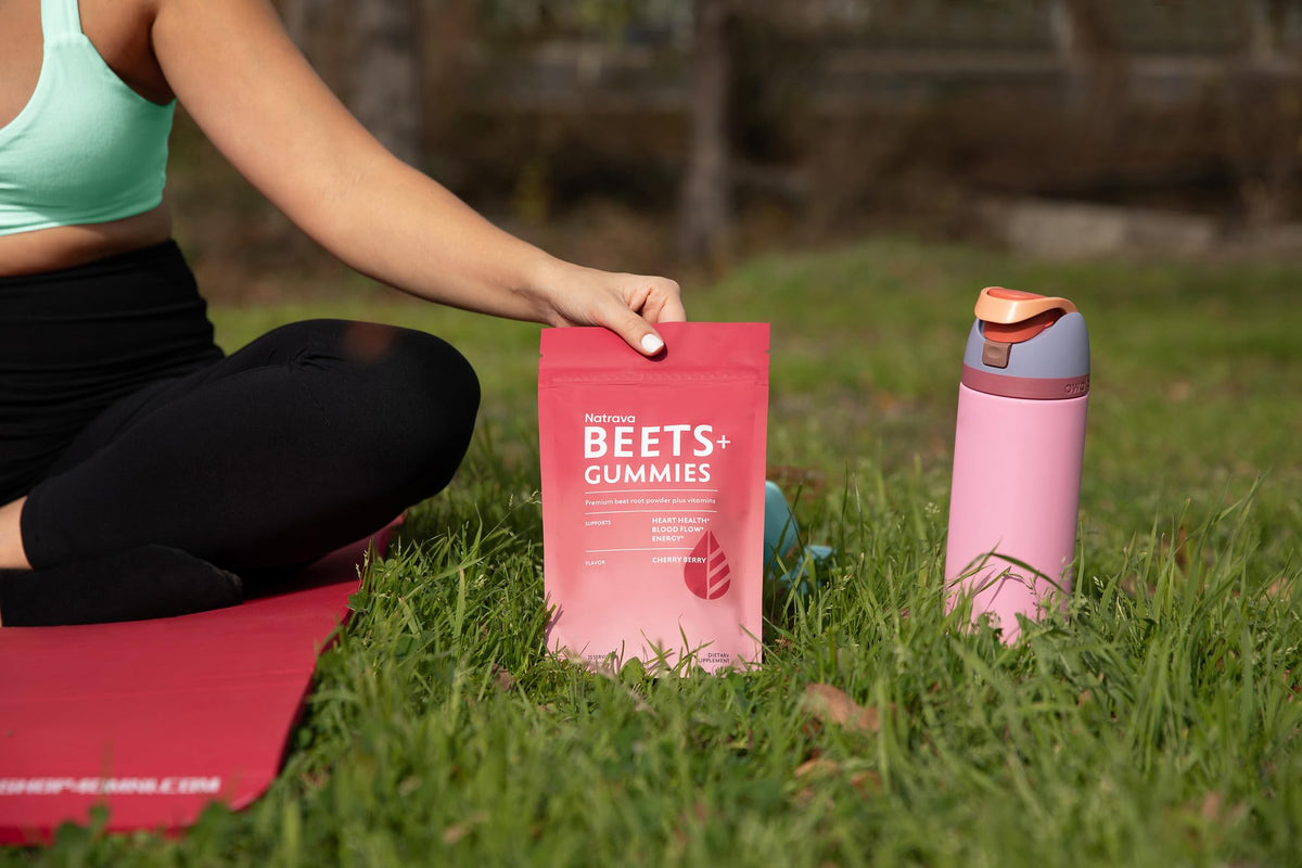 Lifestyle shot of Natrava Beets Plus for energy and wellness