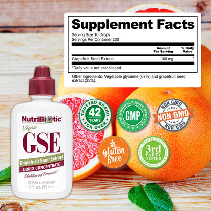 Close-up view of NutriBiotic Grapefruit Seed Extract bottle cap and secure seal ensuring product safety and freshness