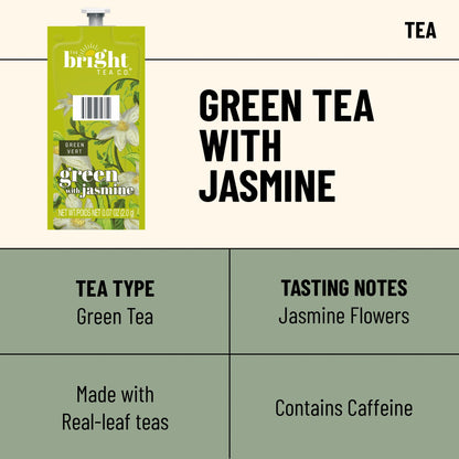 Close up of Flavia Jasmine Green Tea Freshpack packaging