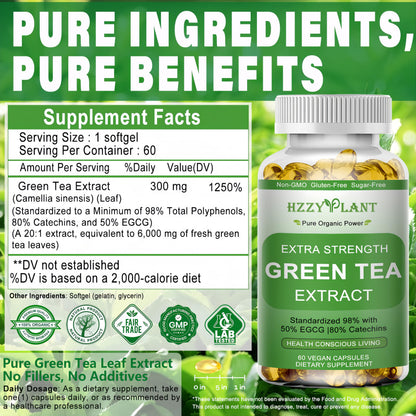 Hzzyplant green tea extract lifestyle and health product display