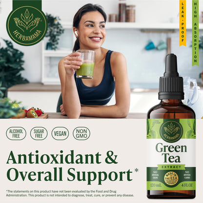 Top view of Herbamama Camellia Sinensis liquid drops bottle