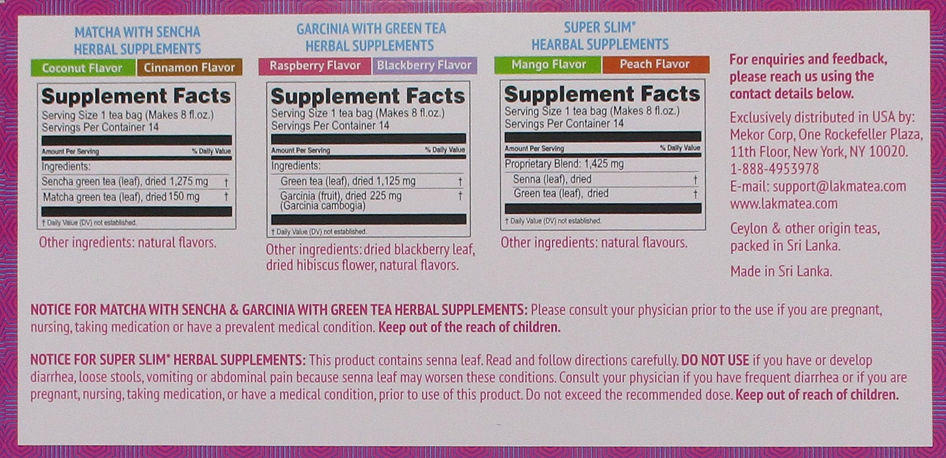 Authentic Hyleys Lakma tea kit for metabolic support