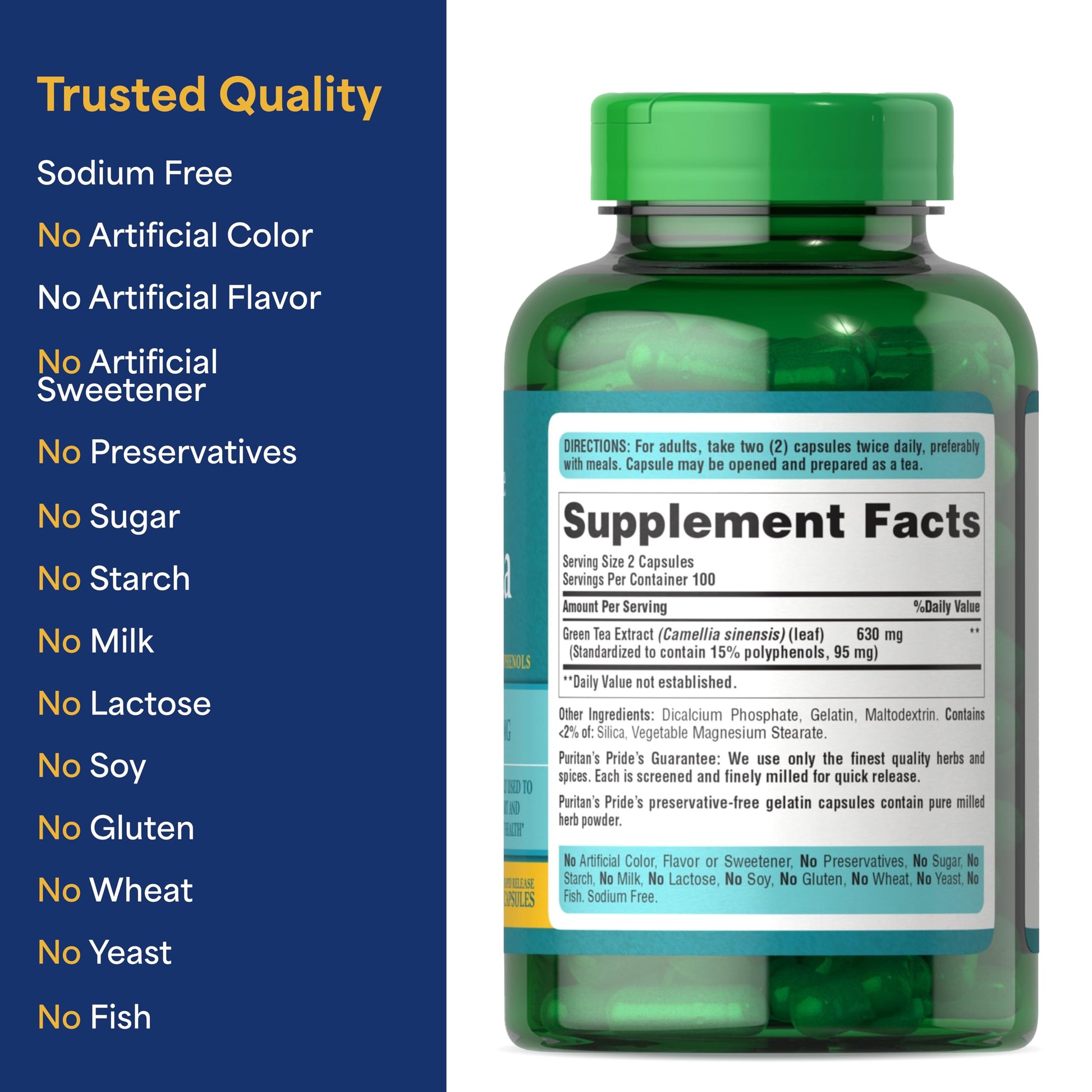 Authentic USA imported Puritan's Pride green tea extract supplement