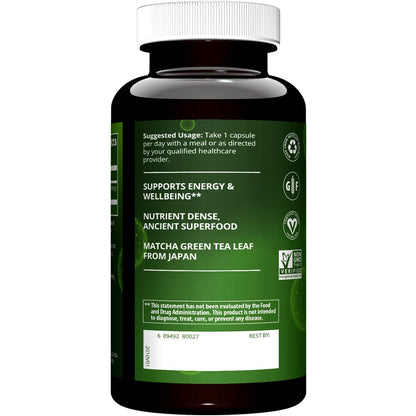 MRM 500 mg vegan matcha green tea capsules supplement bottle