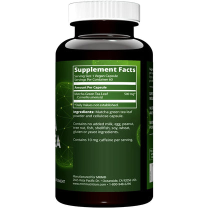 MRM Nutrition matcha green tea dietary supplement for energy support