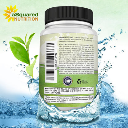 ASquared Nutrition green tea extract packaging showing standardized potency