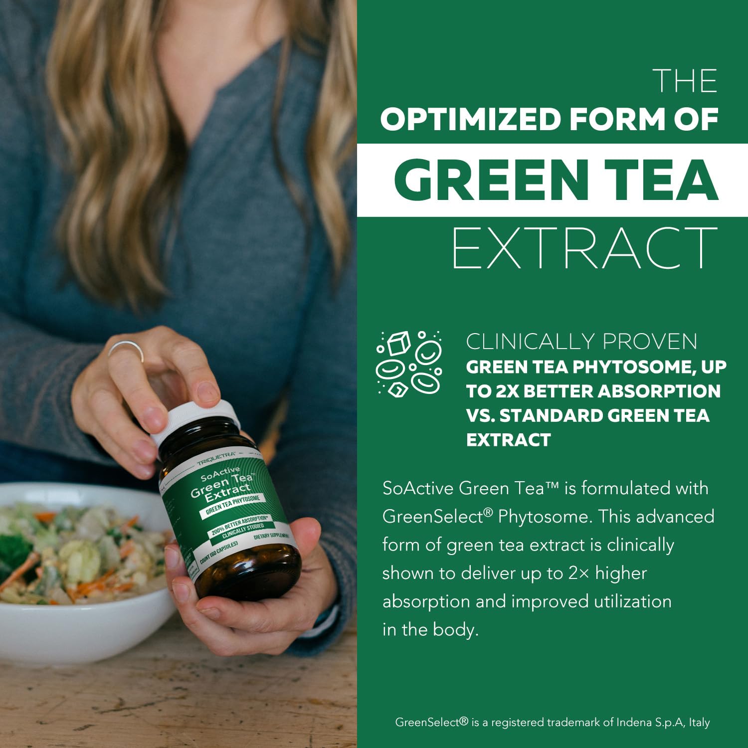 Triquetra Health SoActive Green Tea supplement 60 capsules packaging