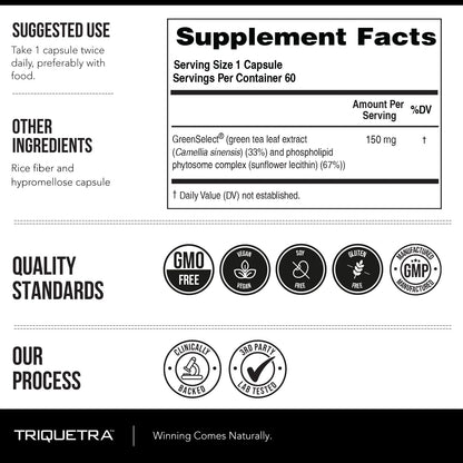 Triquetra Health SoActive green tea extract clinical benefits label