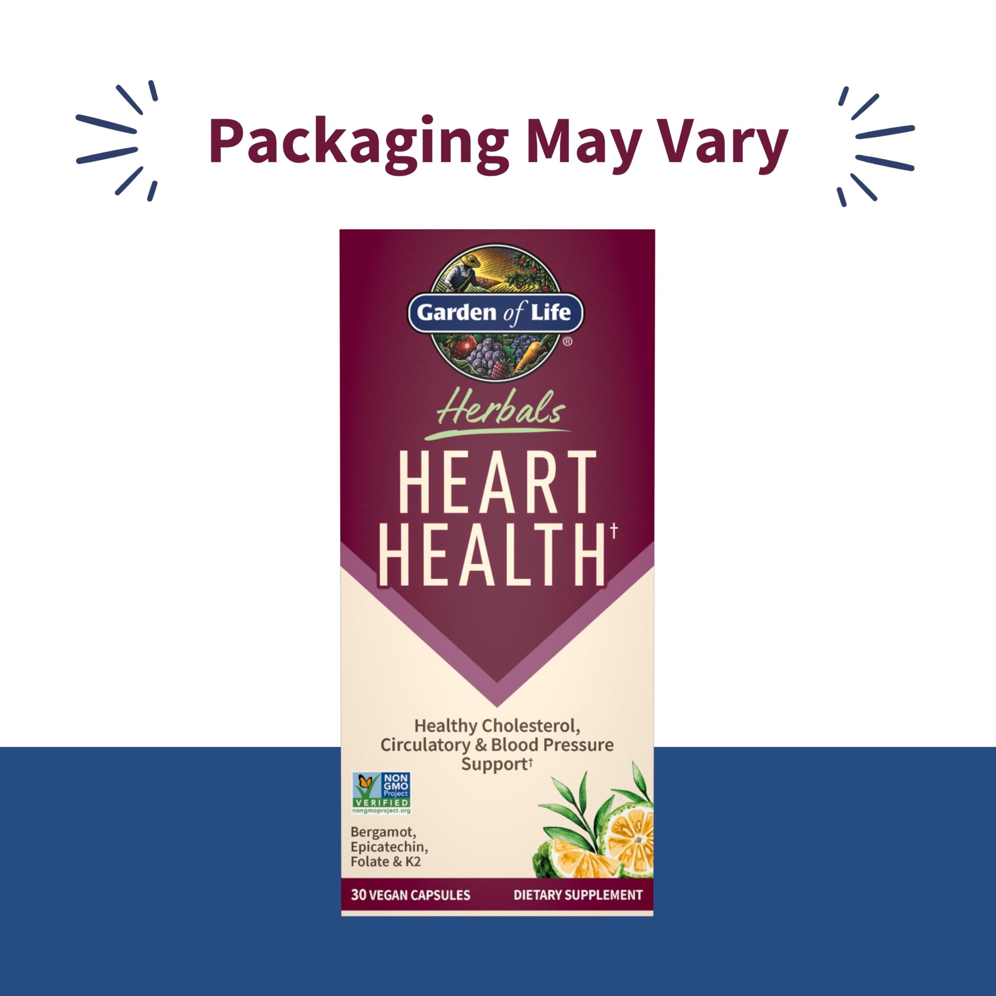 Garden of Life heart health capsules packaging label details