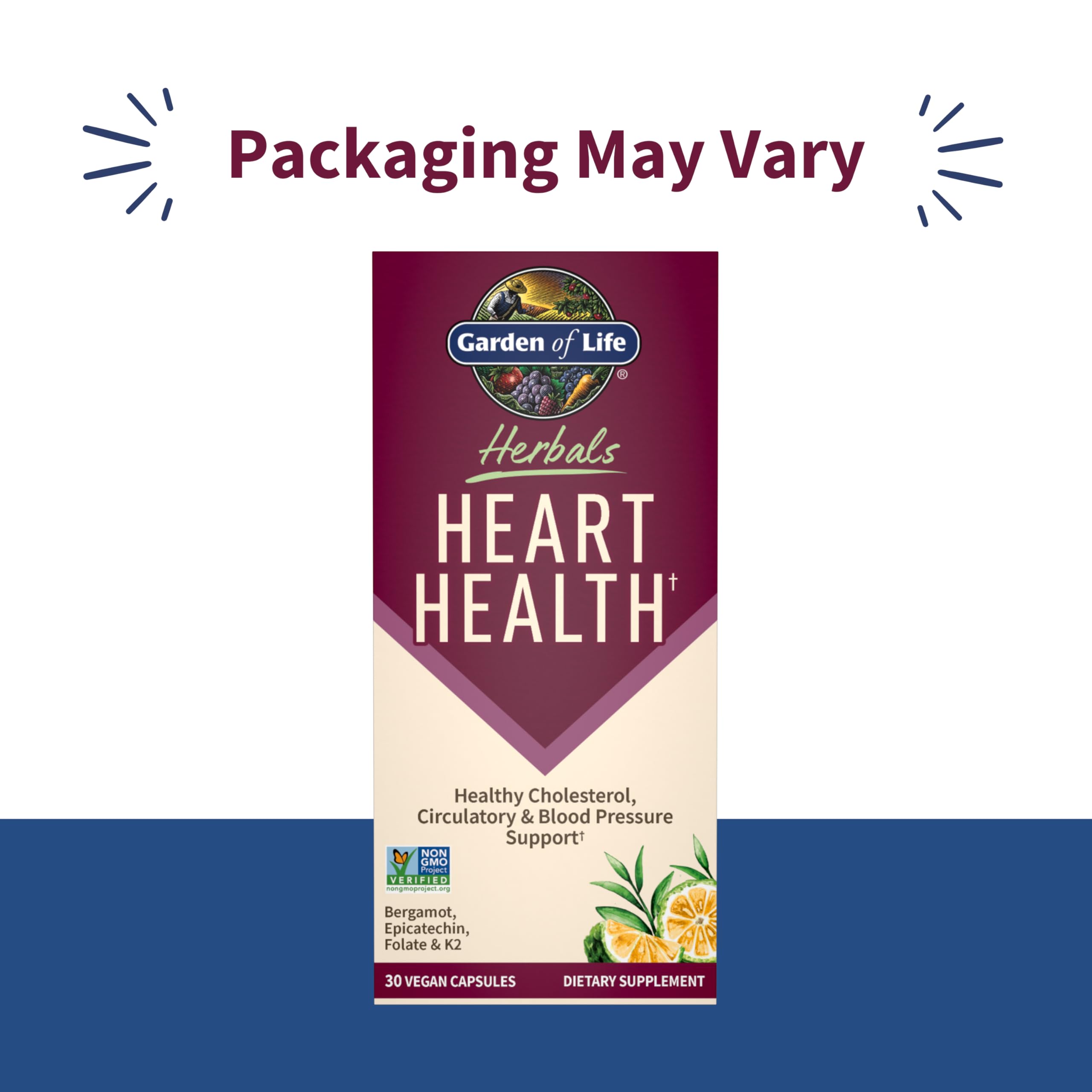 Garden of Life heart health capsules packaging label details