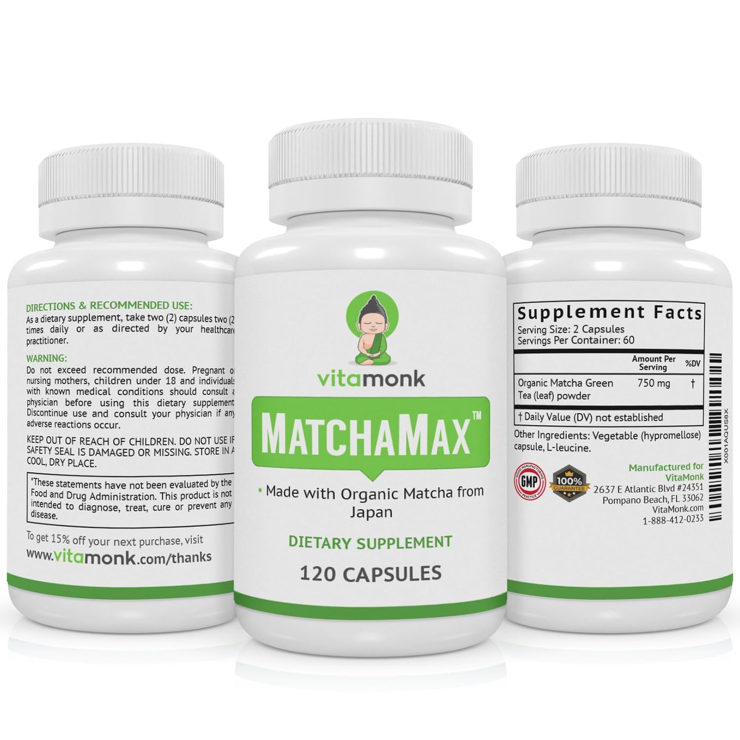 VitaMonk Matchamax dietary supplement for energy and focus