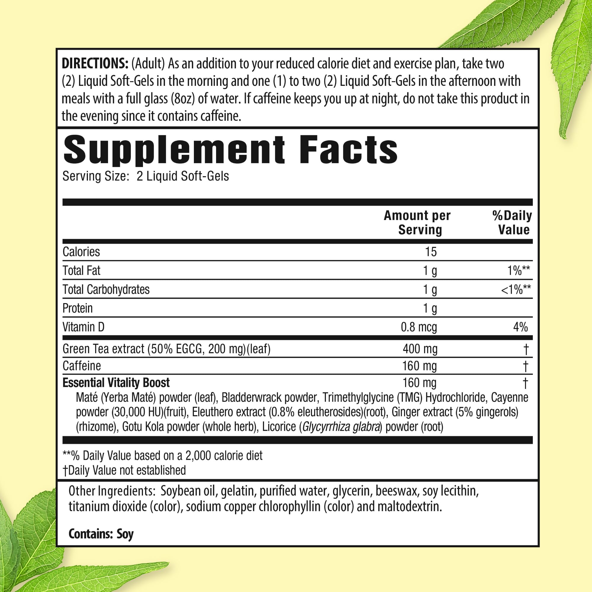 Applied Nutrition Green Tea Fat Burner 90 count liquid soft gels