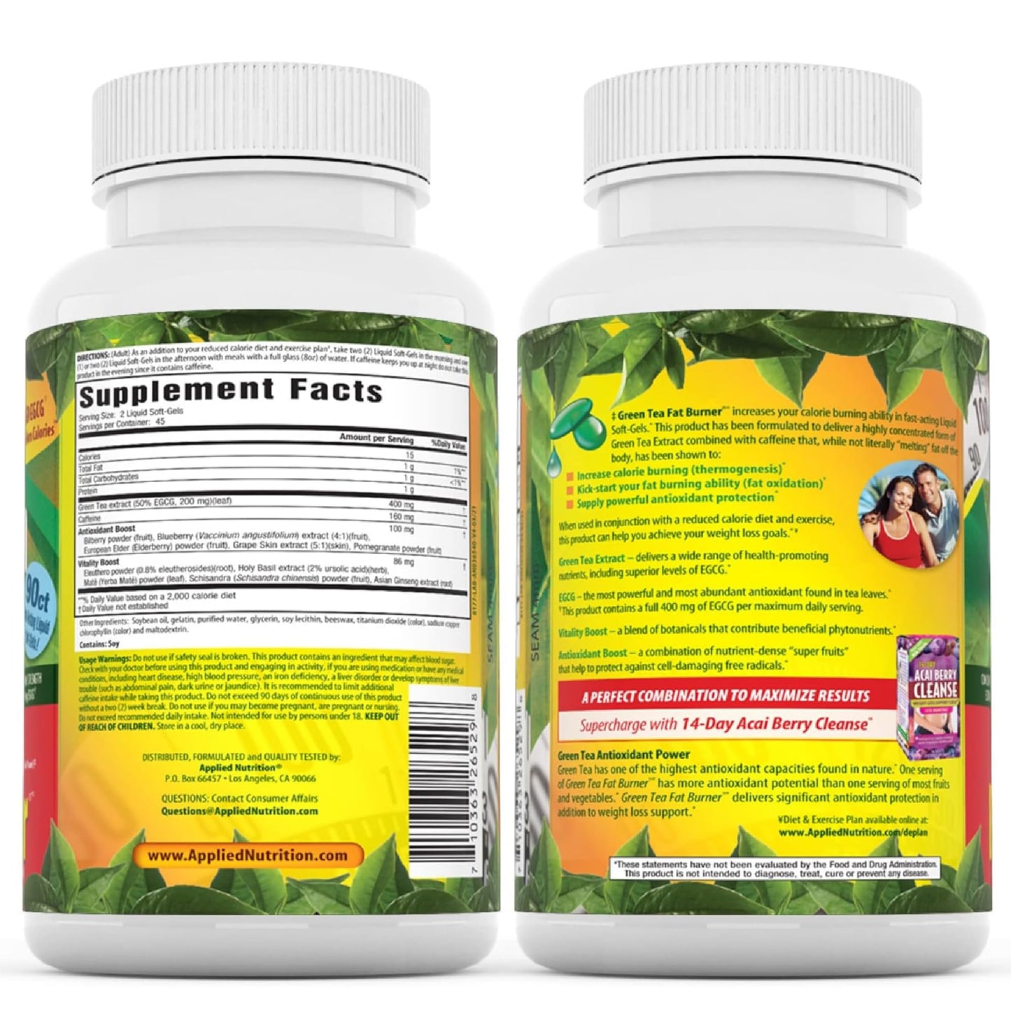 Applied Nutrition Green Tea Fat Burner premium imported supplement