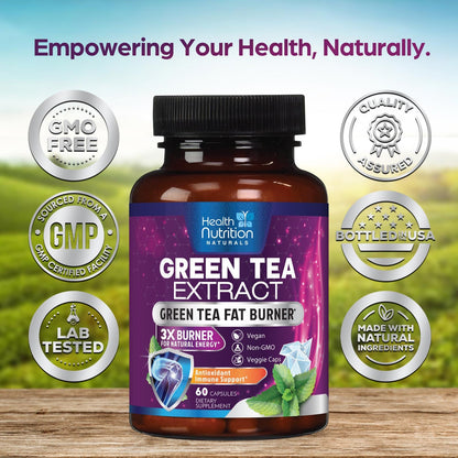 Health Nutrition Naturals Green Tea Extract nutritional information panel
