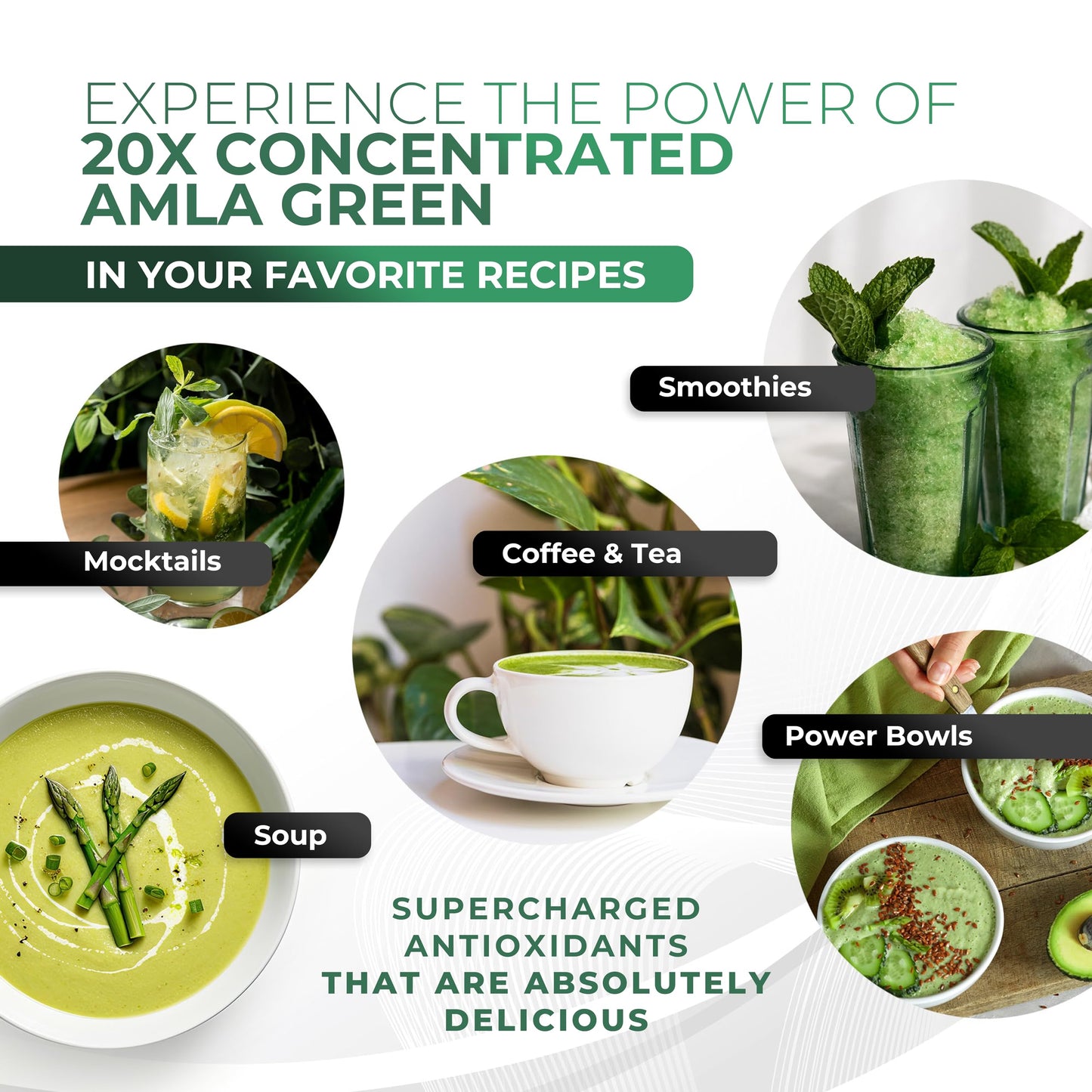 Amla Green tea supplement jar ingredients label