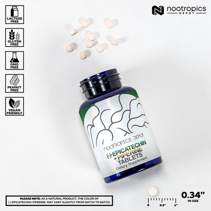 Back of Nootropics Depot Epicatechin bottle showing ingredients