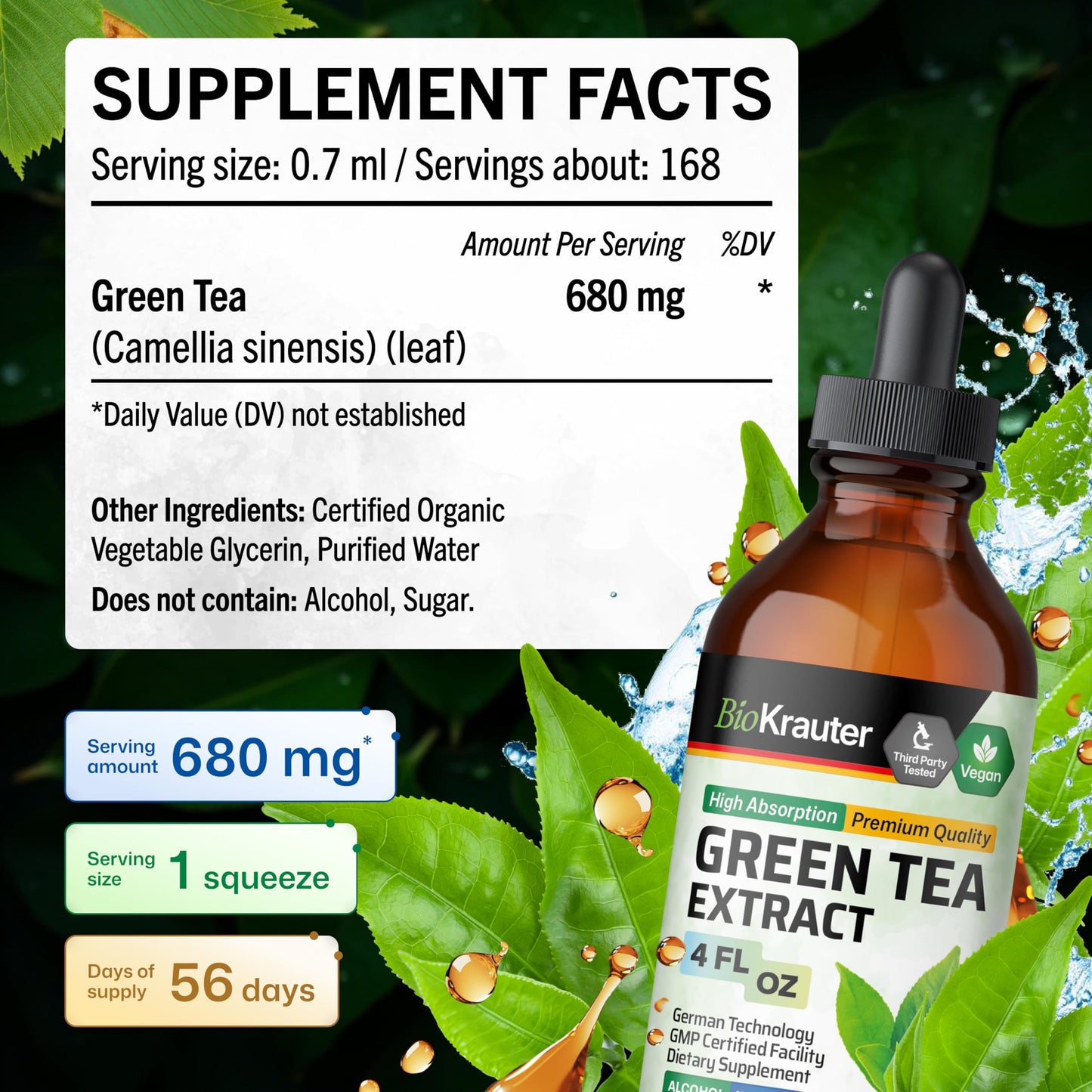 Close up of Bio Krauter antioxidant support bottle