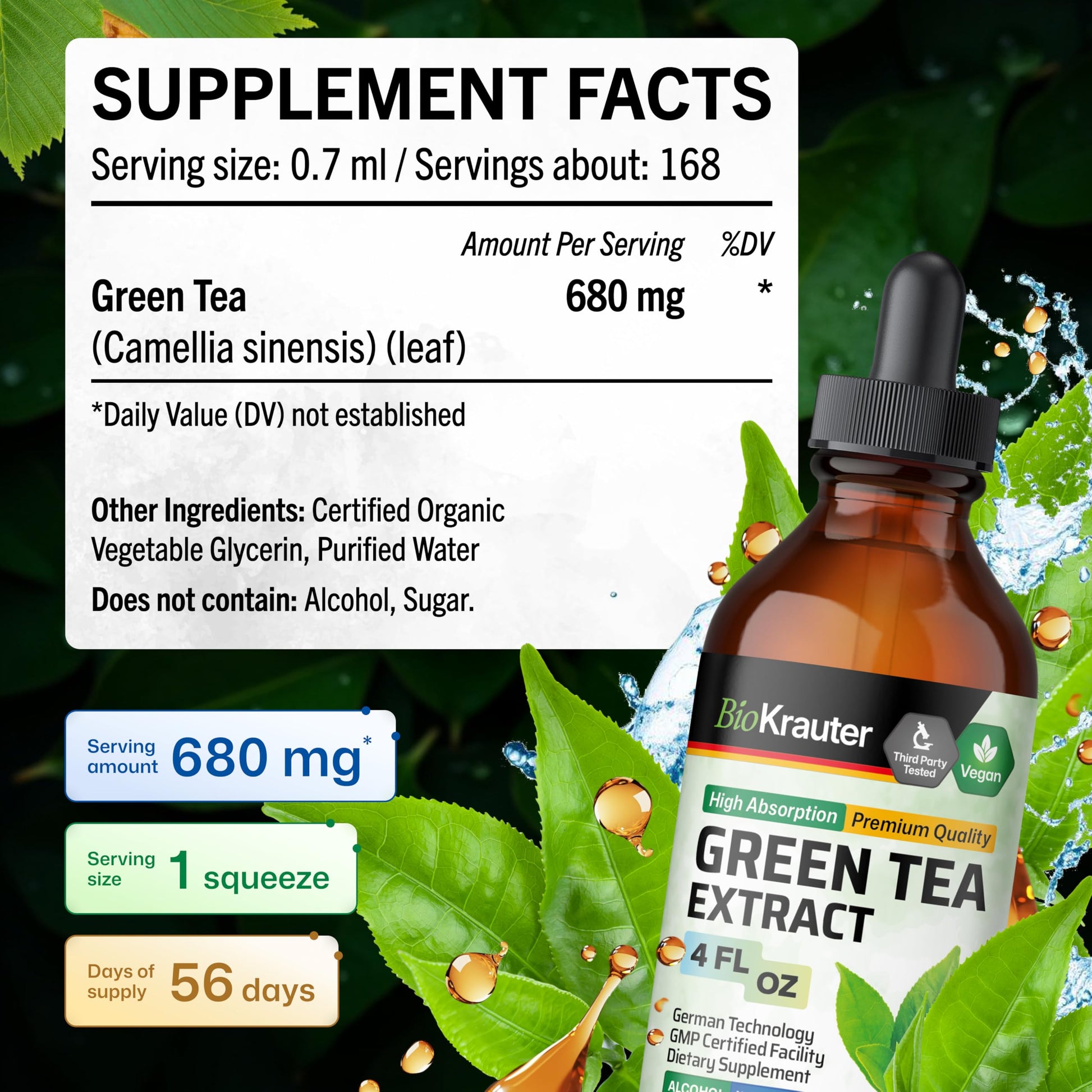 Close up of Bio Krauter antioxidant support bottle