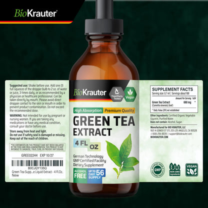 Bio Krauter Green Tea Extract bottle on white background